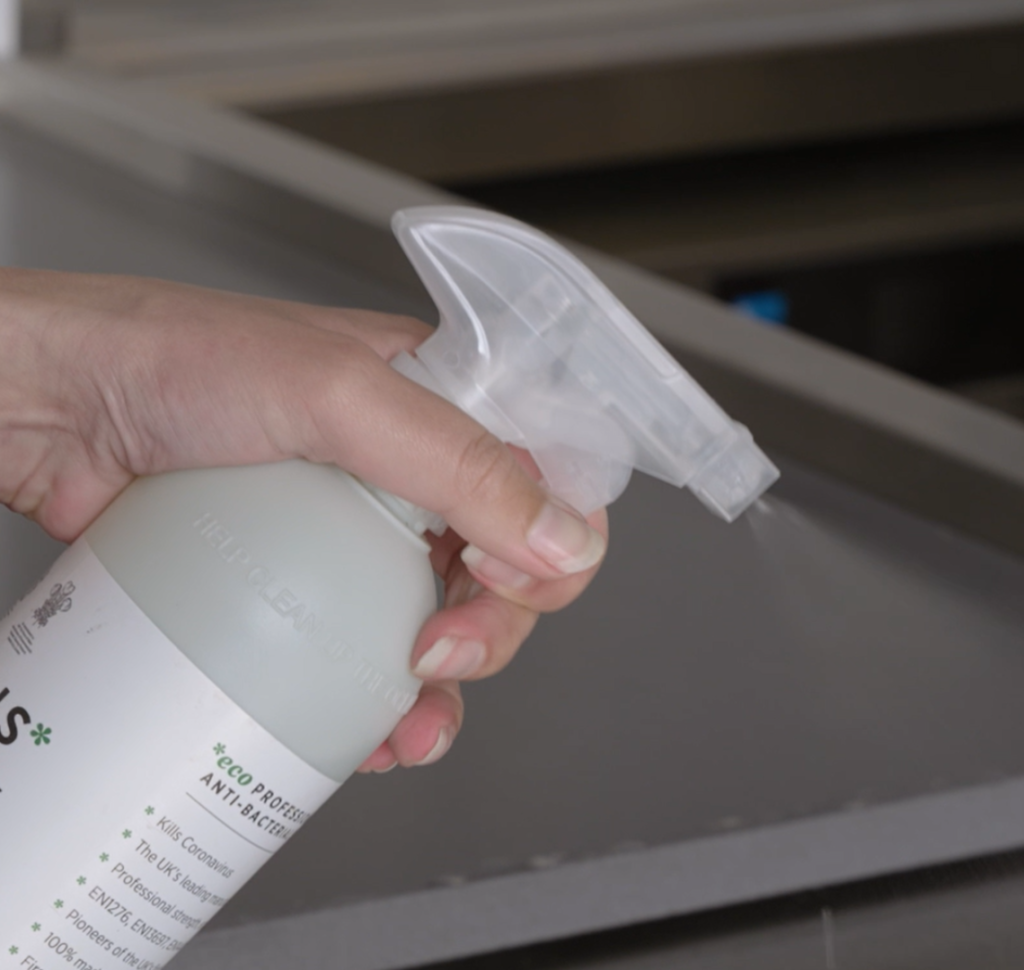 cleaning with sanitiser