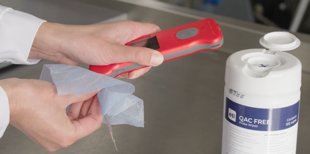 checking temperature while reheating food